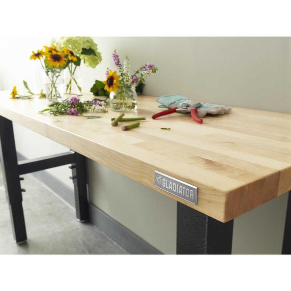 Gladiator® 4' (121.9 cm) Wide Adjustable Height Hardwood Workbench GAWB04HWEG