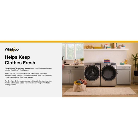 Whirlpool® 5.2 cu. ft. I.E.C. Smart Front Load ENERGY STAR® Certified Washer with FreshFlow™ Vent System WFW5720RR
