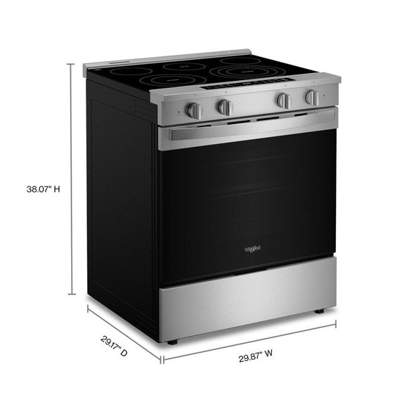 Whirlpool® 30-inch Smart Slide in Electric Range with Air Cooking Technology, No Preheat Air Fry, WipeClean™ Coating, Steam/Self Clean and High Speed Preheat YWSES7530RZ