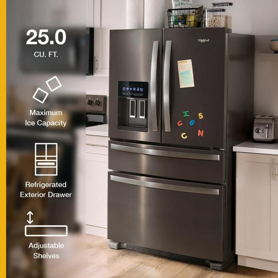 Whirlpool® 36-Inch Wide French Door Bottom Mount Refrigerator - 25 cu. ft. WRMF3636RV