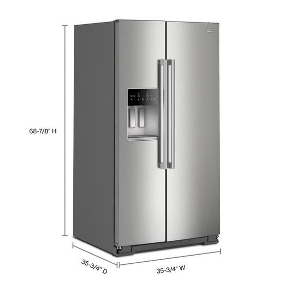 Maytag® 36-inch Wide Full-Depth Side-by-Side Refrigerator with Arctic Blue Interior - 28.3 Cu. Ft. MRSF6636RZ