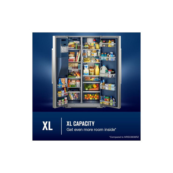 Maytag® 36-inch Wide Full-Depth Side-by-Side Refrigerator with Arctic Blue Interior - 28.3 Cu. Ft. MRSF6636RZ