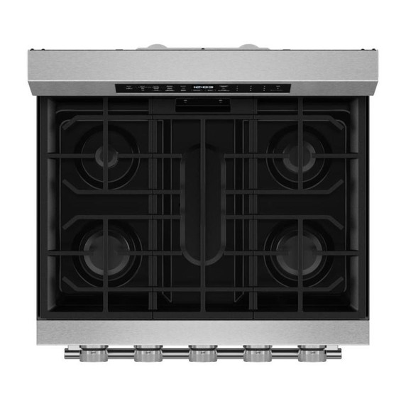 Kitchenaid® 5.0 Cu. Ft. Smart Freestanding Gas Range with Convection Cooking Modes KFGS530SPS