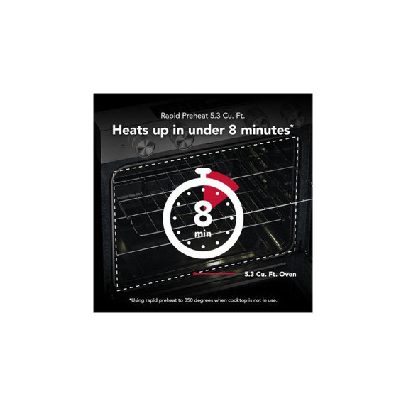 Kitchenaid® 5.3 Cu. Ft. Smart Slide-in Electric Range with Convection Cooking Modes YKSES330SPS