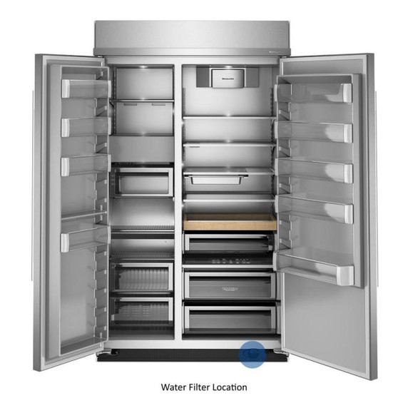 Kitchenaid® 30 Cu. Ft. 48" Built-In Side-by-Side Refrigerator with Platinum Interior KBSN748SPS