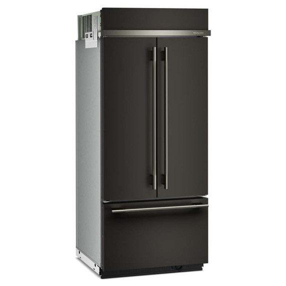 Kitchenaid® 20.8 Cu. Ft. 36" Built-In French Door Bottom Mount Refrigerator with Platinum Interior KBFN536SBE