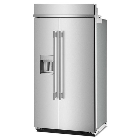 Kitchenaid® 25.1 Cu. Ft. 42" Built-In Side-by-Side Refrigerator features Exterior Water and Ice Dispenser with Measured Fill KBSD742SPS Kitchenaid® 25.1 Cu. Ft. 42" Built-In Side-by-Side Refrigerator features Exterior Water and Ice Dispenser with Measured Fill KBSD742SPS