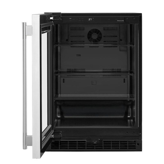 Kitchenaid® 24"" Undercounter Refrigerator with Glass Door KURL324SSB