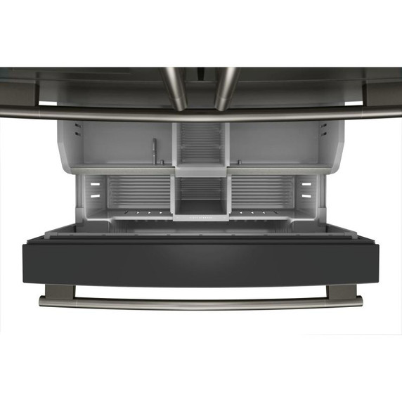 Kitchenaid® 29 cu. ft. French Door Refrigerator with Exterior Water and Ice and FreshChill™ Full-Width Refrigerated Drawer KRMF436SBE Kitchenaid® 29 cu. ft. French Door Refrigerator with Exterior Water and Ice and FreshChill™ Full-Width Refrigerated Drawer KRMF436SBE