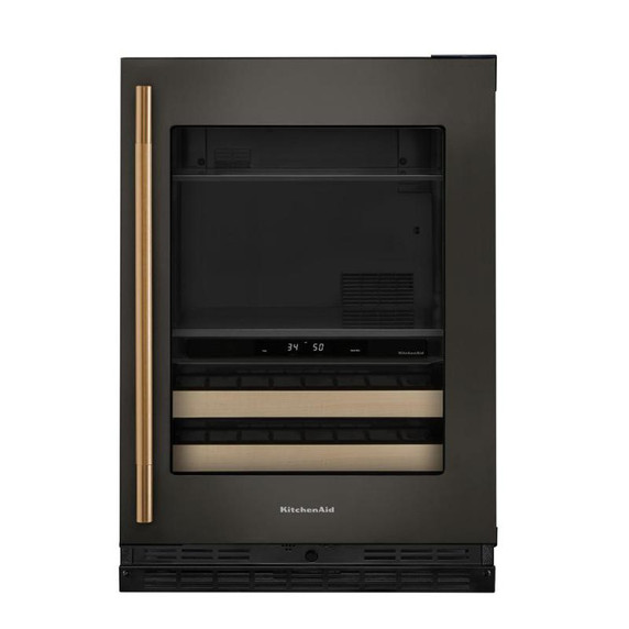 Kitchenaid® 24" Beverage Center with Glass Door and Wood-Front Racks KUBR524SBE