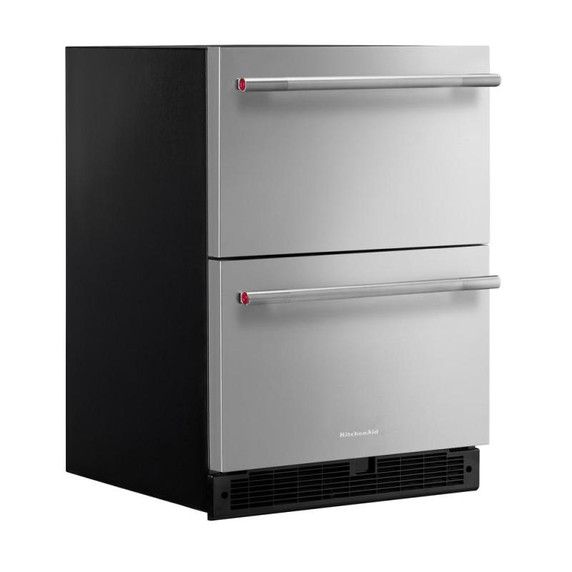Kitchenaid® 24" Stainless Steel Undercounter Double-Drawer Refrigerator KURT524SSB