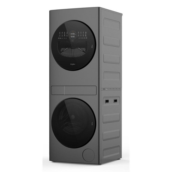 Whirlpool® 24-in Compact ENERGY STAR® Certified Ventless Heat Pump Laundry Tower with 3.2-cu. ft. I.E.C. Washer and Electric 4.3-cu ft Dryer YWFH5424SJ