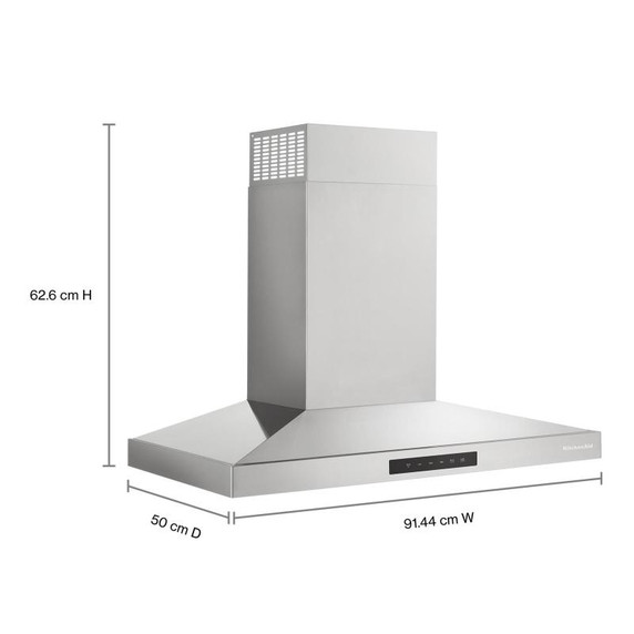 KitchenAid® 36-inch Wall-Mount, 4-Speed Canopy Hood KVWC736SSS KitchenAid® 36-inch Wall-Mount, 4-Speed Canopy Hood KVWC736SSS