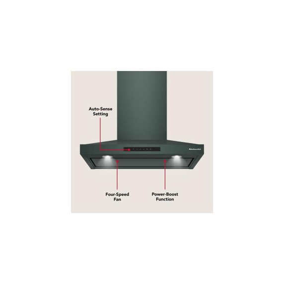 KitchenAid® 30-inch Wall-Mount, 4-Speed Canopy Hood KVWC730SJP