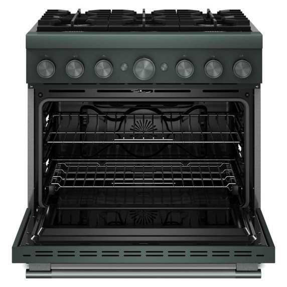 KitchenAid® 36-Inch 6 Burner Commercial-Style Dual Fuel Range with No Preheat Air Fry Mode KFDS936SJP
