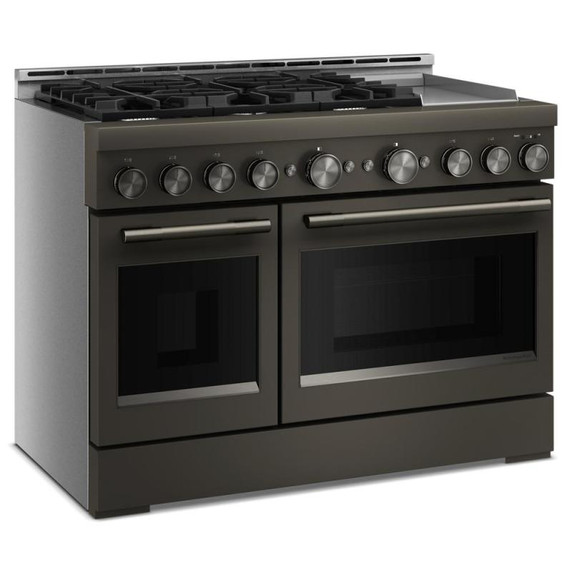 KitchenAid® 48-Inch 6 Burner Commercial-Style Gas Range with Griddle KFGD948SBE