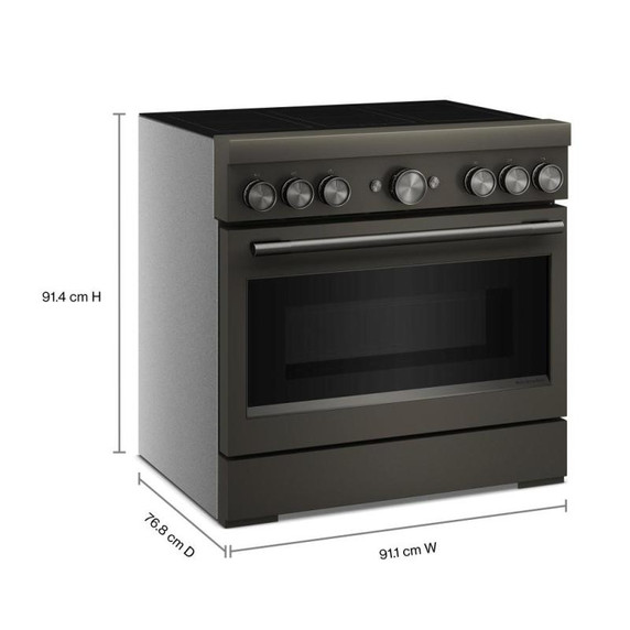 KitchenAid® 36-Inch 6-Element Induction Freestanding Commercial-Style Range with Air Fry KFIS936SBE