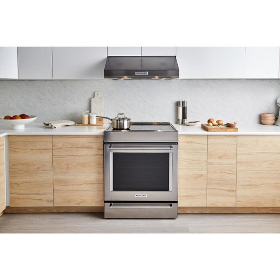 Kitchenaid® 30-Inch 4-Element Induction Convection Front Control Range with Baking Drawer KSIB900ESS