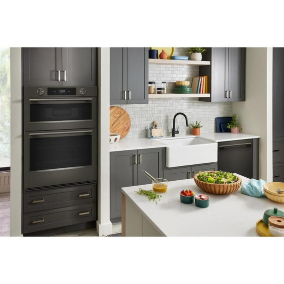 Kitchenaid® 30-inch Smart Electric Combo Wall Oven with Intelligent Cooking Camera - Black Ore KOEC930SBE