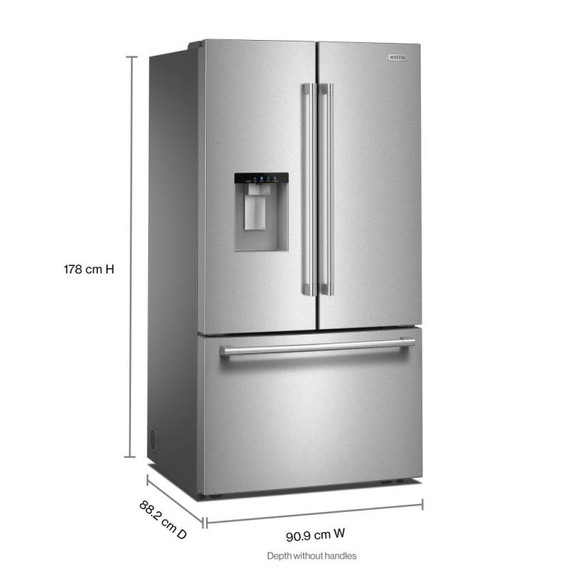 Maytag® 30 Cu. Ft. XL Capacity French Door Bottom Mount Refrigerator with In-Door-Ice® Dispensing System MRFF5336TZ