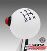 Pro White / Black 5 Speed Shift Knob with Line Lock / NOS Button