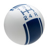 White / Dark Blue Racing Stripe Shift Knob