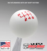 White / Red Competition Shift Pattern Shift Knob