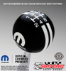 Black Mopar Logo Rally Stripe Shift Knob with White Graphics