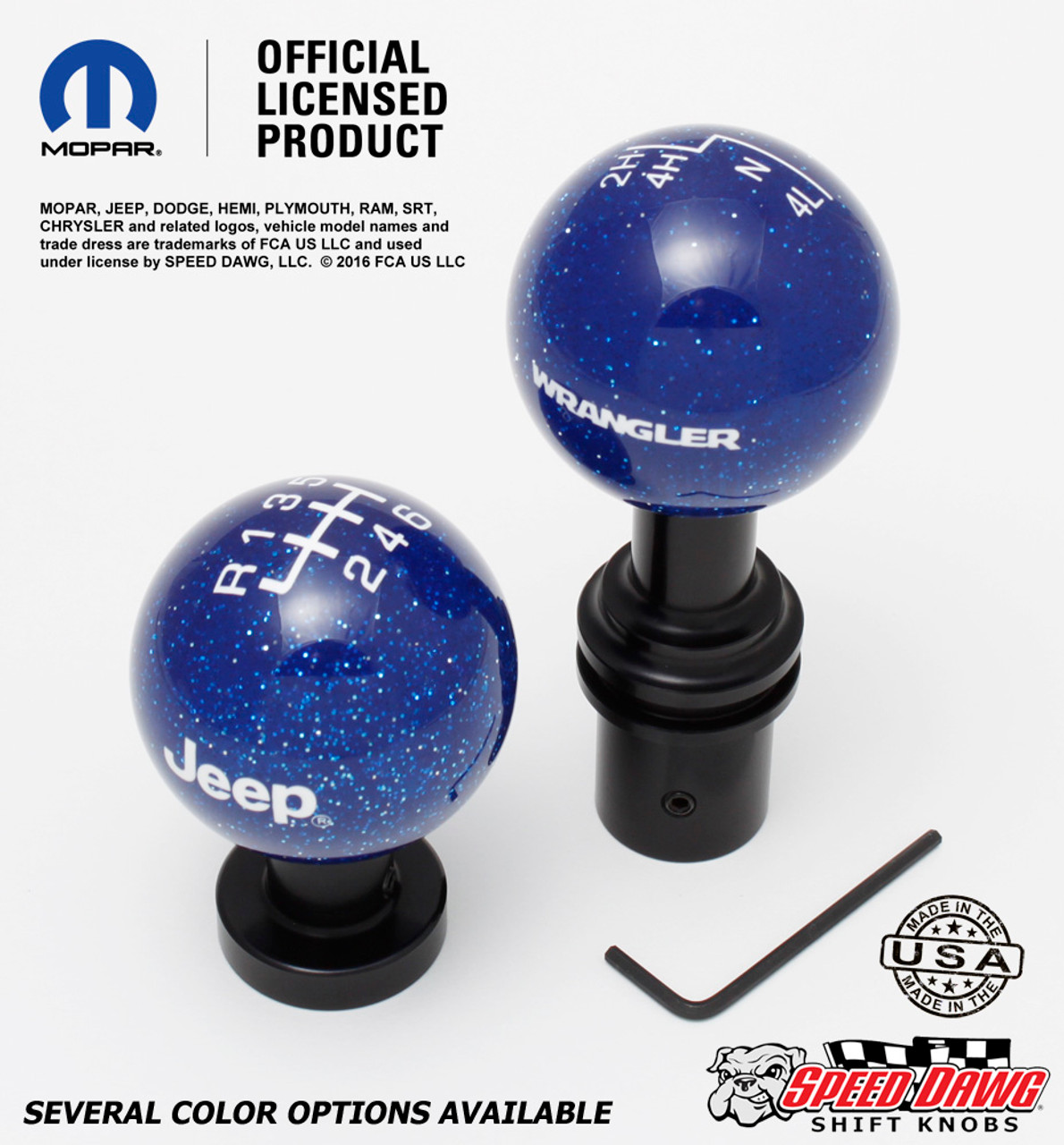 Dark Blue Metal Flake knobs with White graphics