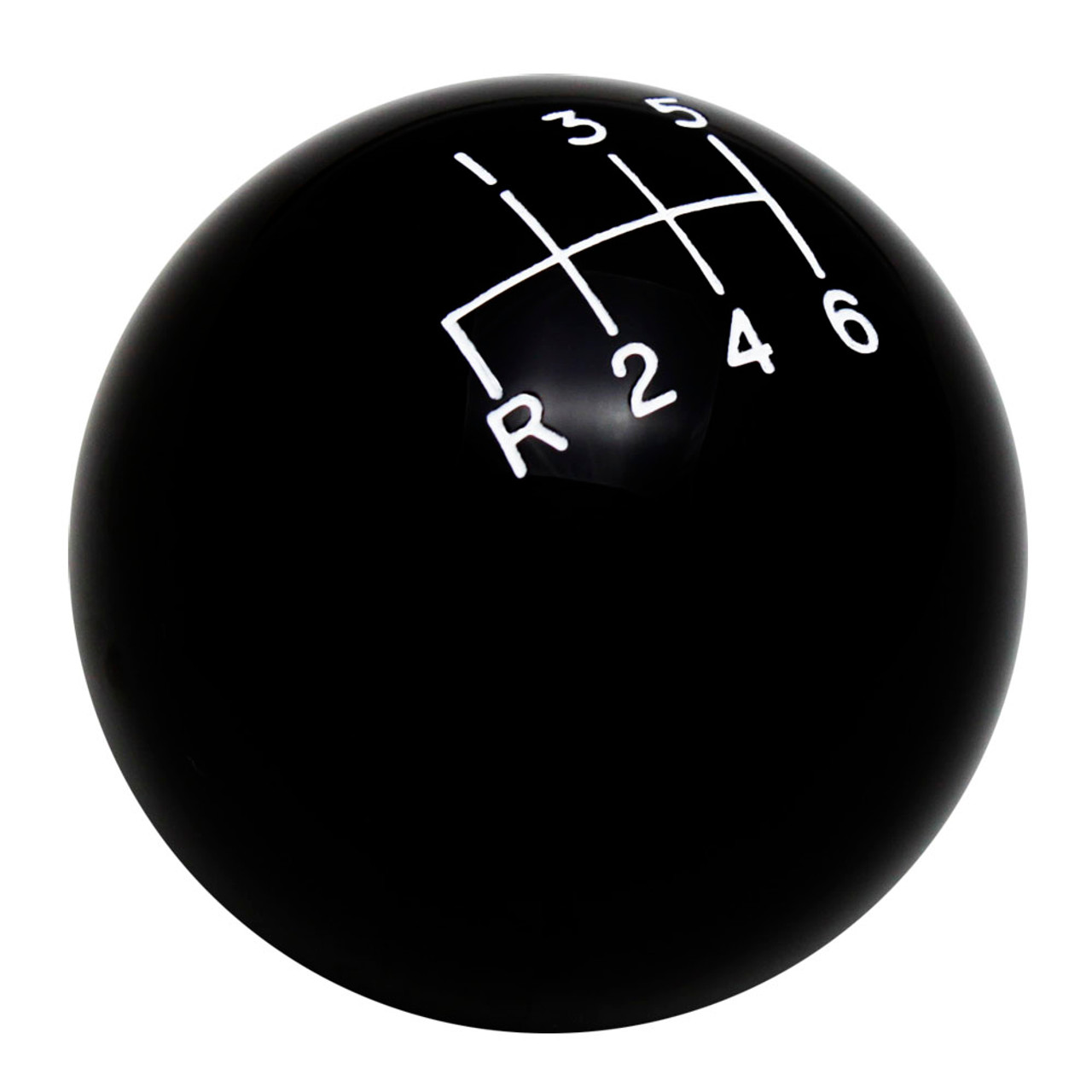 Black 6 Speed Reverse Lower Left Shift Knob with Engraved Shift Pattern