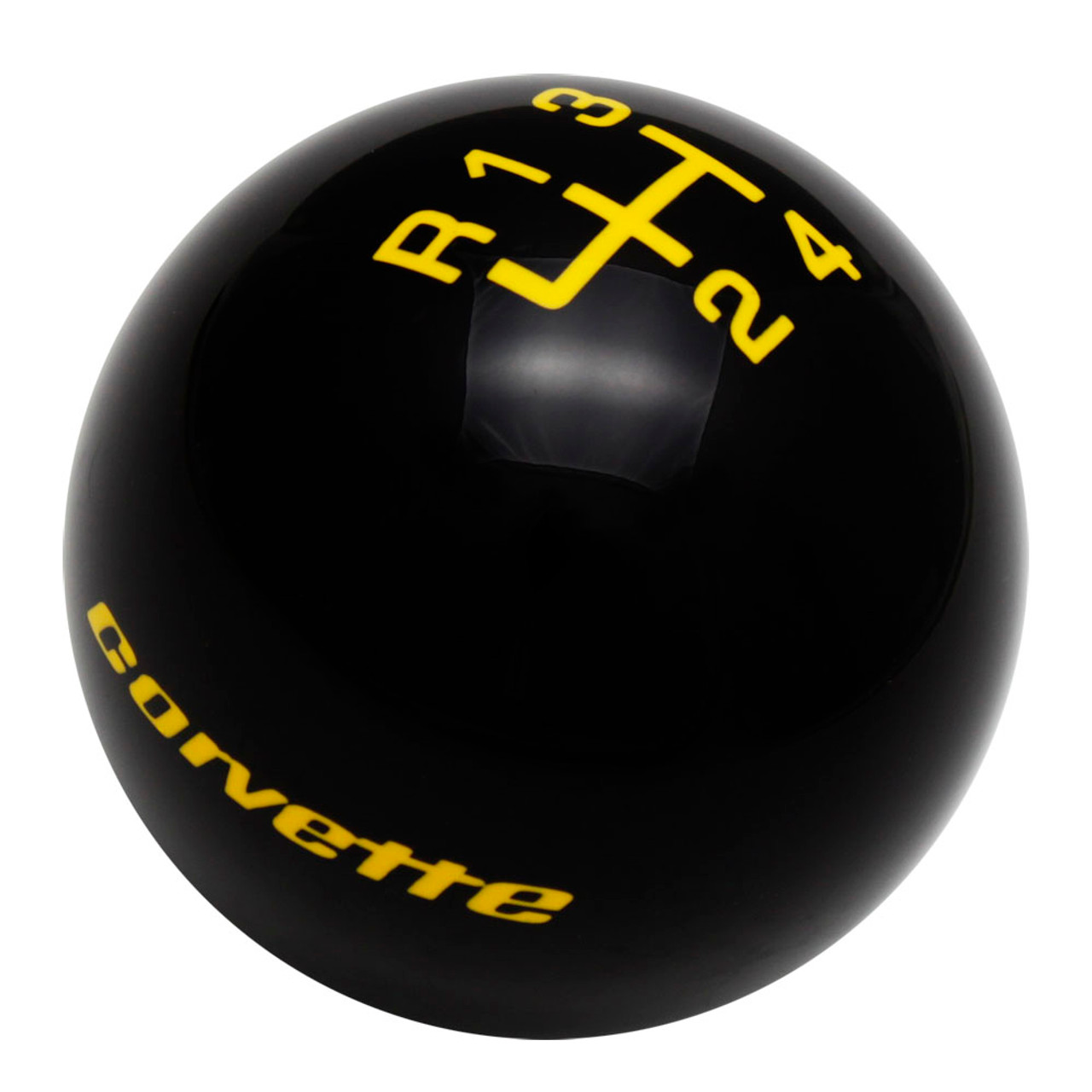 Corvette C3 Logo Text Shift Knob with Inlaid Shift Pattern