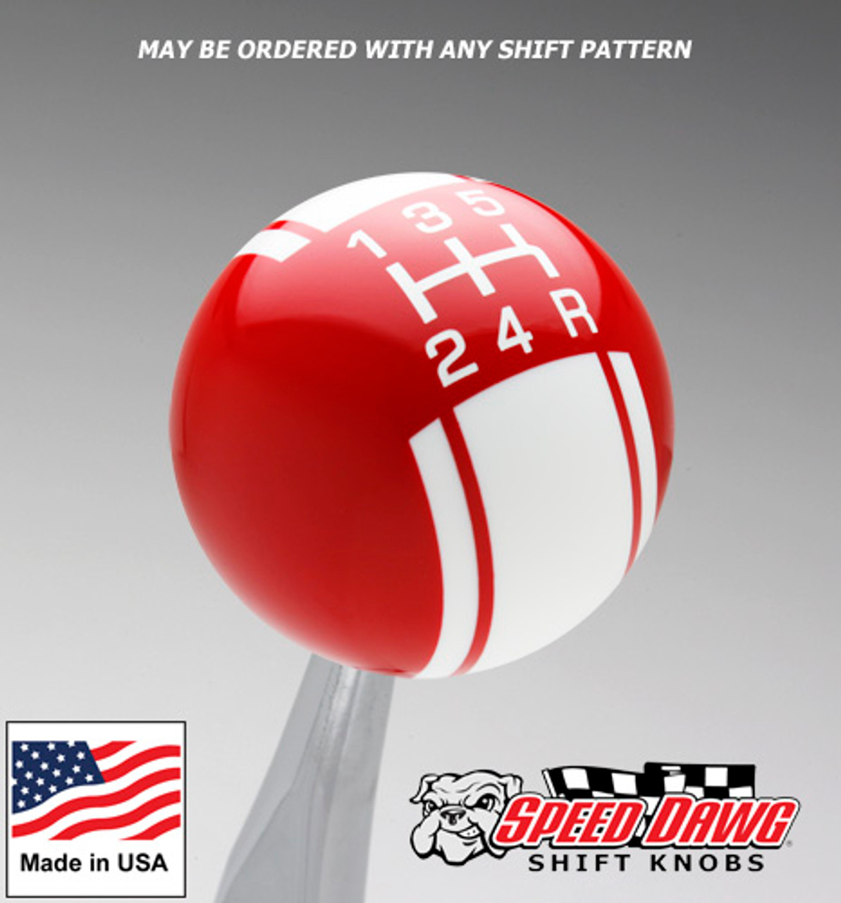 Red / White Racing Stripe Shift Knob