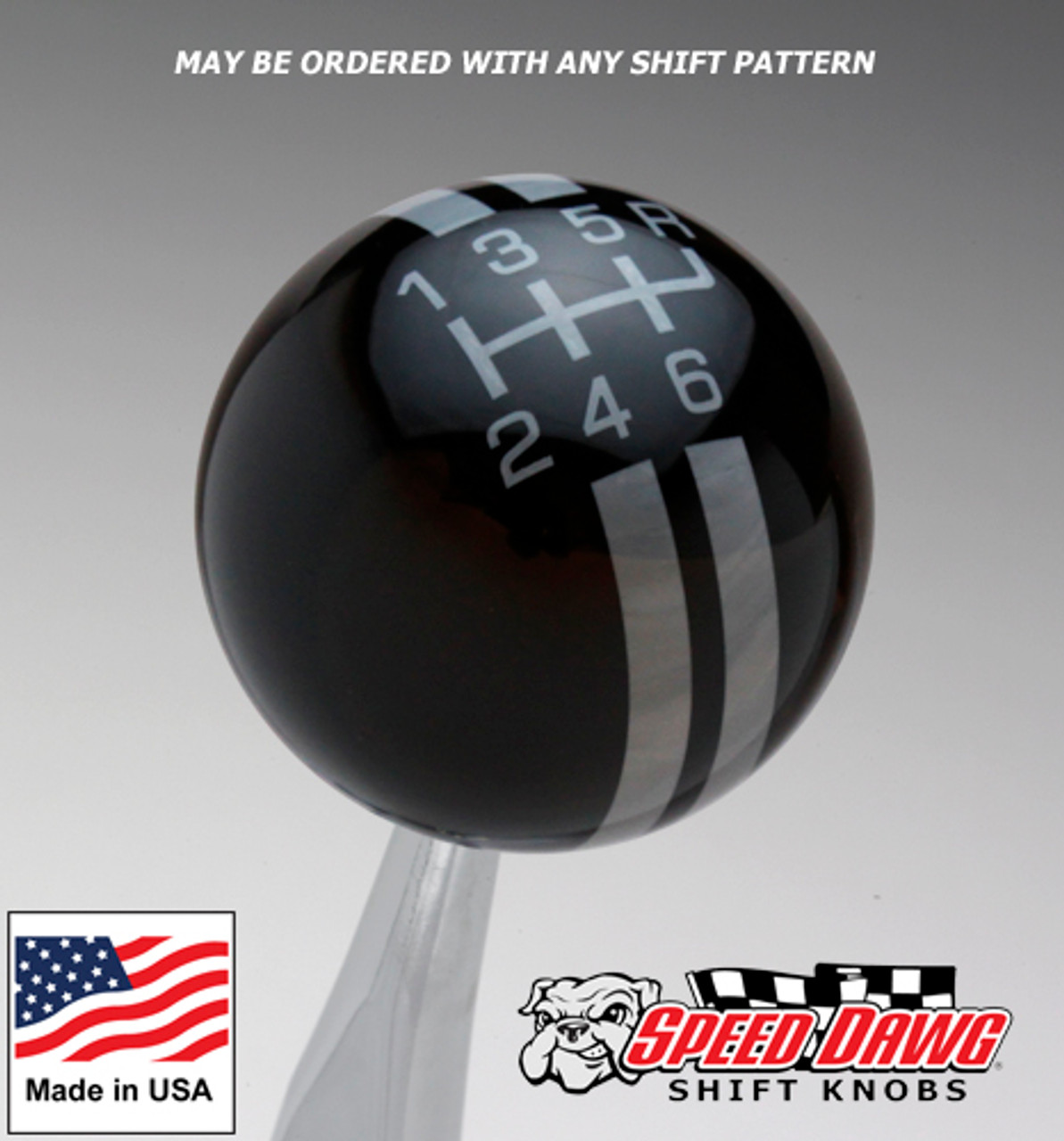 Black / Pearl Gray Rally Stripe Shift Knob