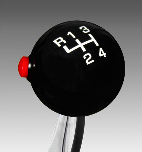 Pro Black / White 4 Speed Shift Knob with Line Lock / NOS Button