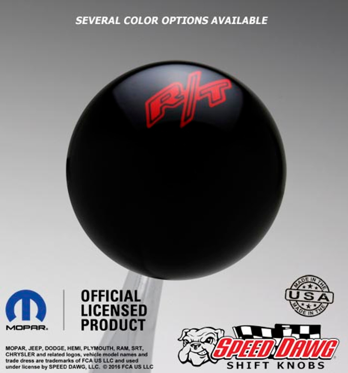 Black R/T Logo Shift Knob with Red Graphics