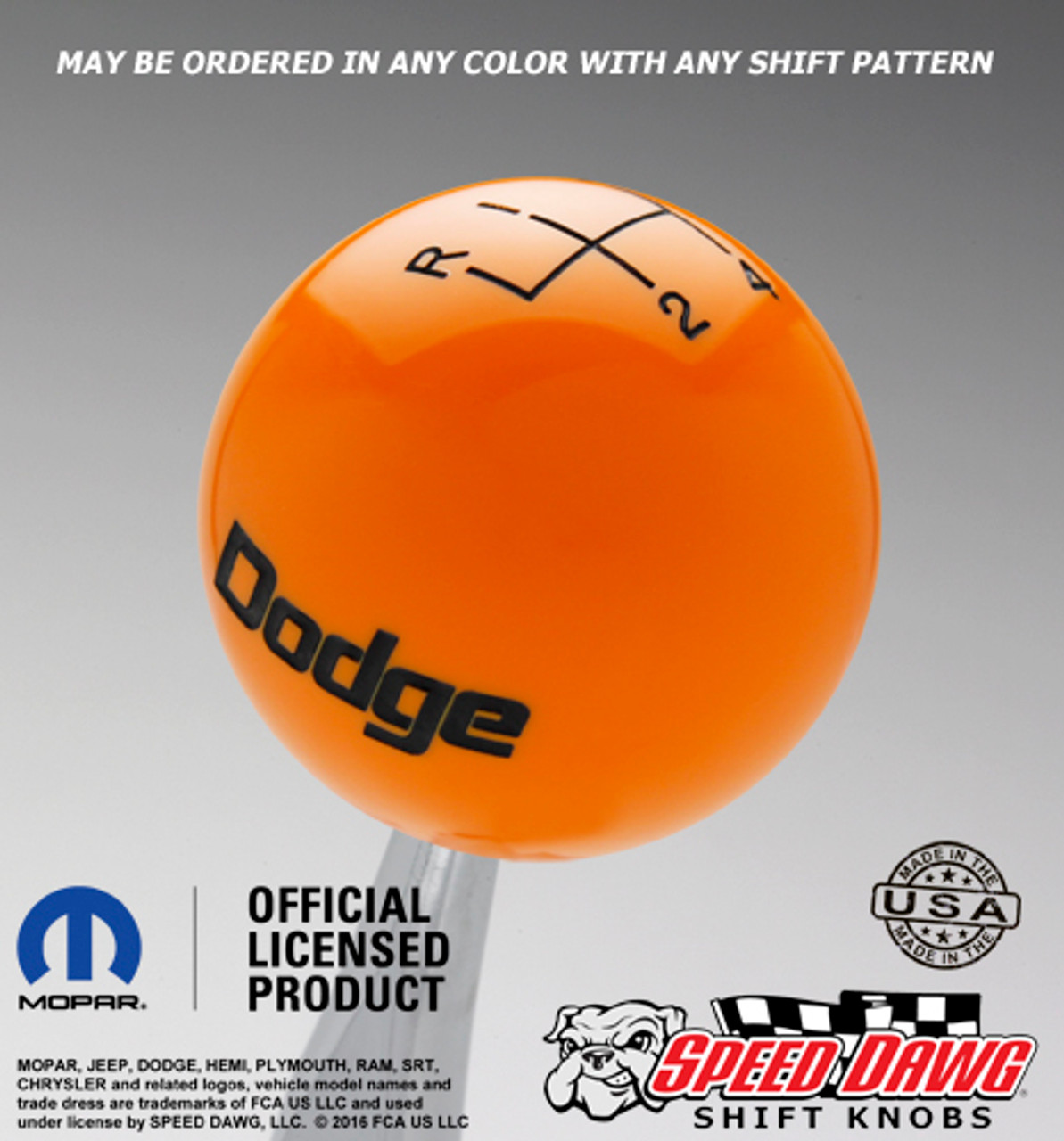Dodge Vintage Logo Shift Knob with Engraved Pattern