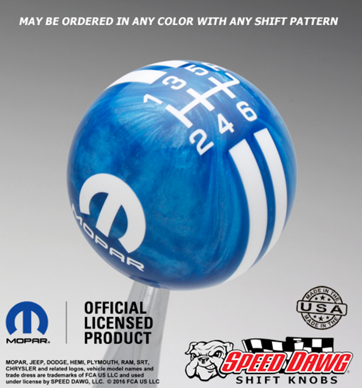 Mopar Logo Rally Stripe Shift Knob