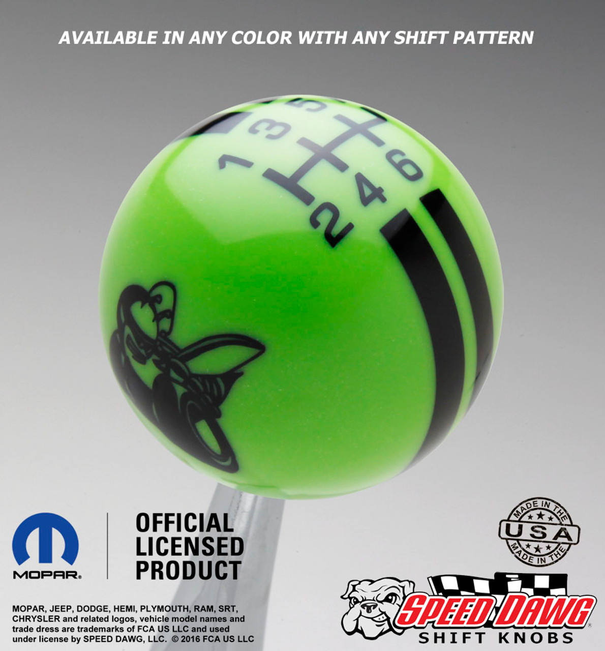 Scat Pack Go Green knob with Black graphics