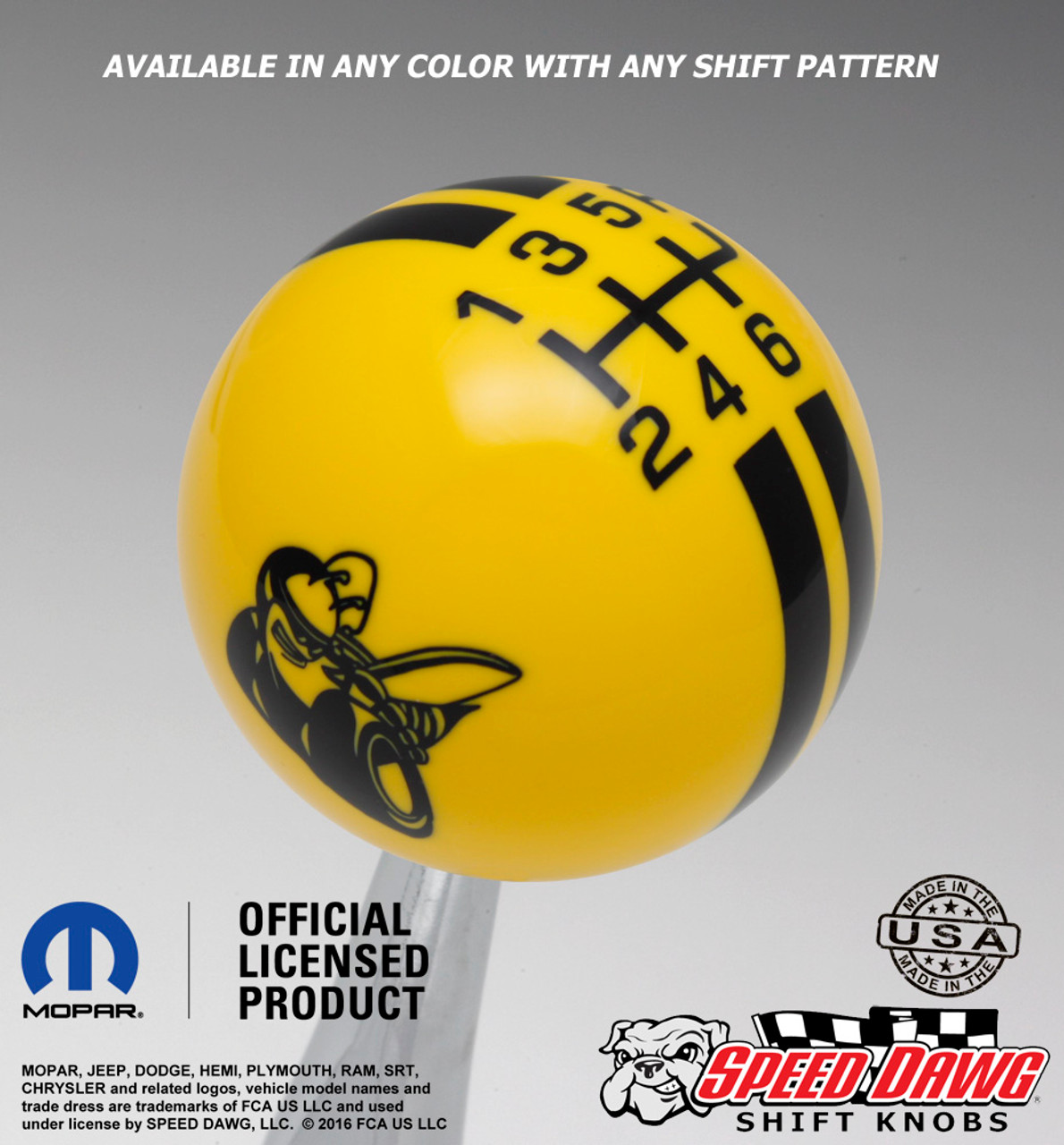 Scat Pack Yellow knob with Black graphics
