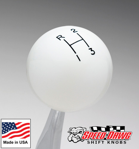 White 3 Speed Shift Knob