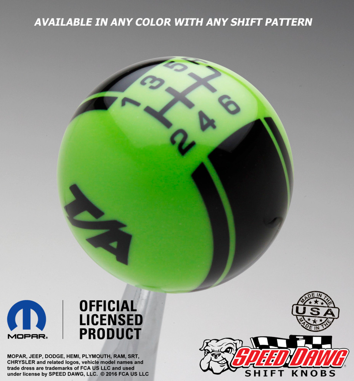 Go Green T/A Logo shift knob with Black graphics