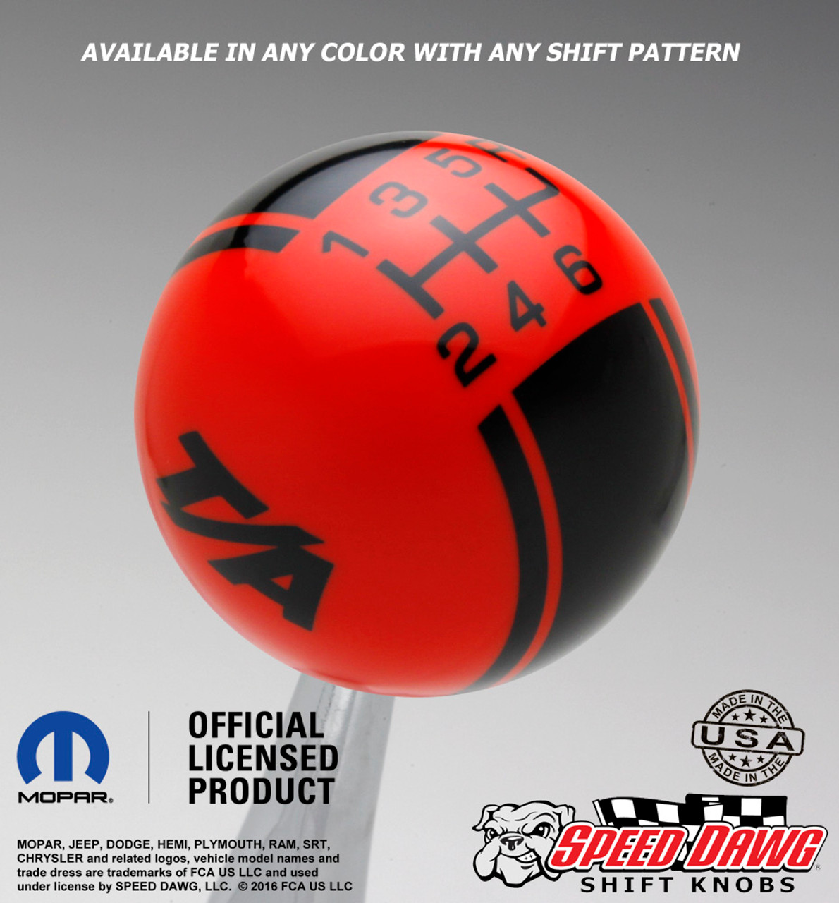 Dodge Challenger T/A Logo Racing Stripe Shift Knob