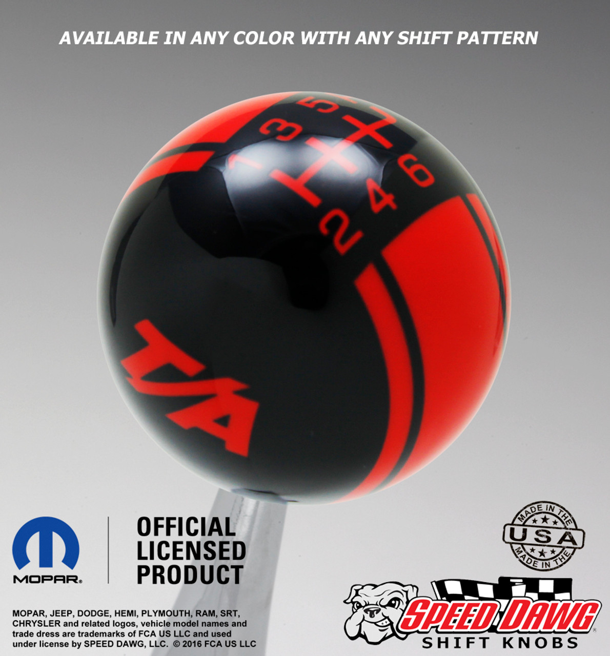 Dodge Challenger T/A Logo Racing Stripe Shift Knob