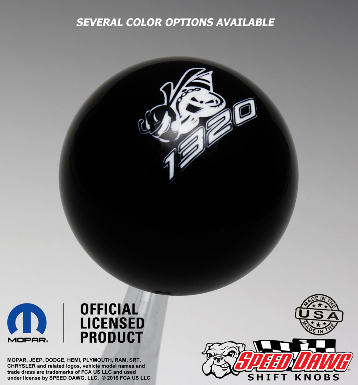 Black knob with White graphics