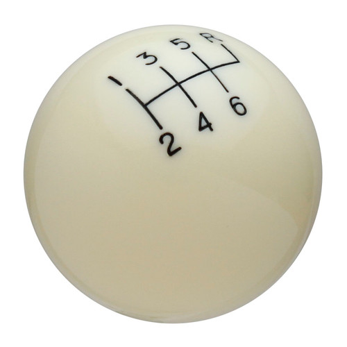 Ivory 6 Speed Reverse Upper Right Shift Knob