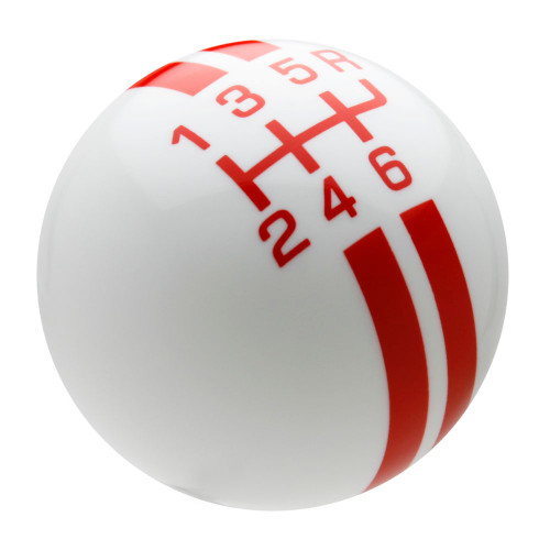 White / Orange Rally Stripe Shift Knob