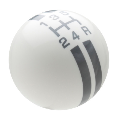 White / Pearl Gray Rally Stripe Shift Knob