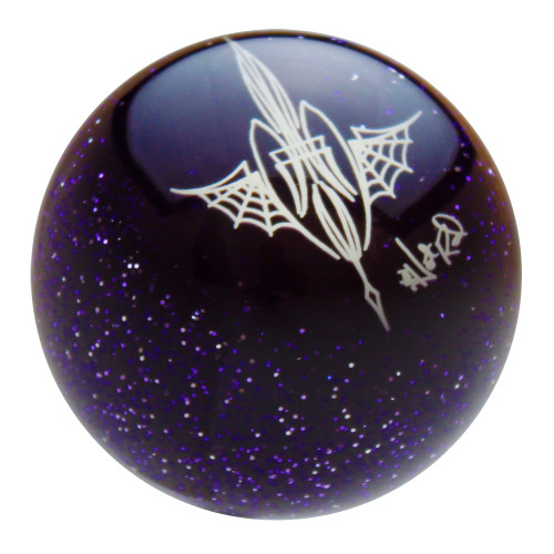 Transparent Purple Metalflake Pinstriped Spider Web Shift Knob by Von Hot Rod