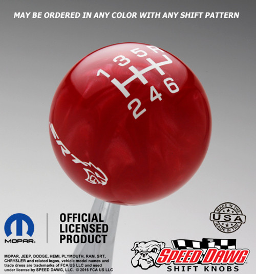 Red Pearl knob with White graphics