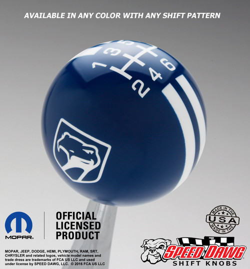 Dodge Viper Sneaky Pete Shift Knob Dark Blue with White graphics